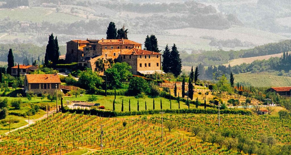 Paisagem em Toscana na Itália