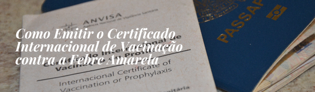 Banner com foto do passaporte e do certificado de vacina contra a febre amarela